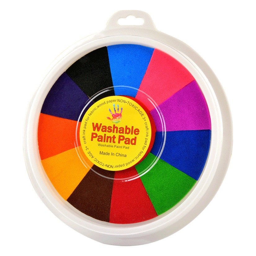 Children's Finger Painting Palm Ink Pad Pigment 24-Colorful Sponge Ink Pad Primary School Students Colorful Painting Gold Ink Pad