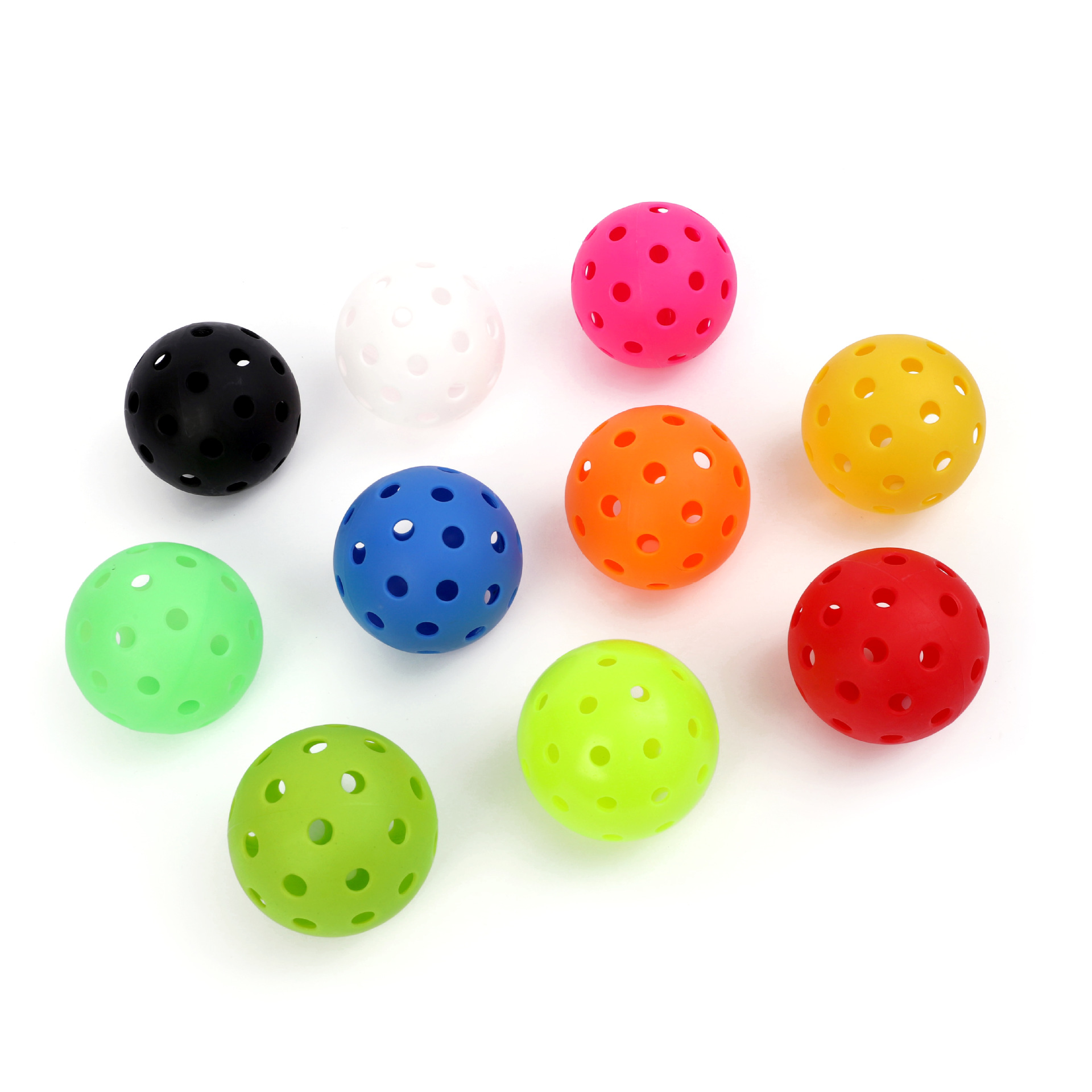 Factory Direct Sales in stock pick ball 40 hole ball hole ball pickleballs74mm rotational plastic injection luminous ball