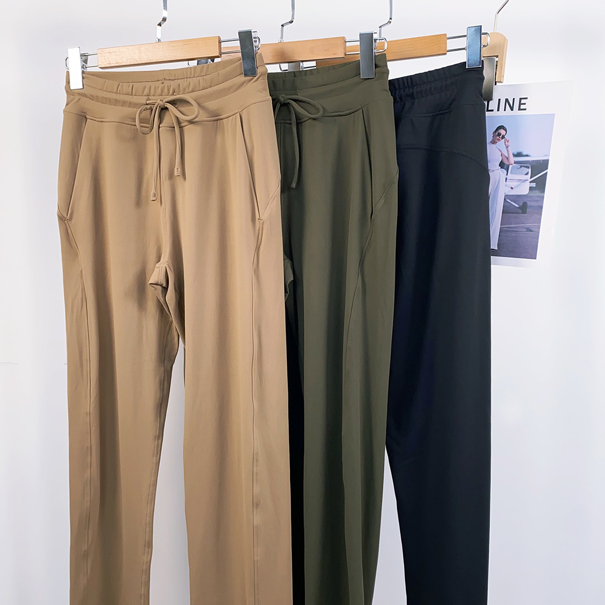 Lulu Sports Loose Straight-Leg Pants High-Waisted Casual Versatile Yoga Stretch Fitness Casual Pants for Women Spring and Summer Slimming
