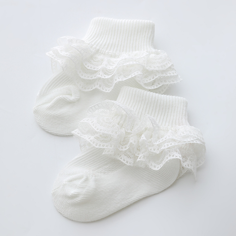Picture of 2022 Spring and Autumn Children's Lace Socks Girls Lace Princess Socks Baby Cotton Socks Girls Dance Socks Kids