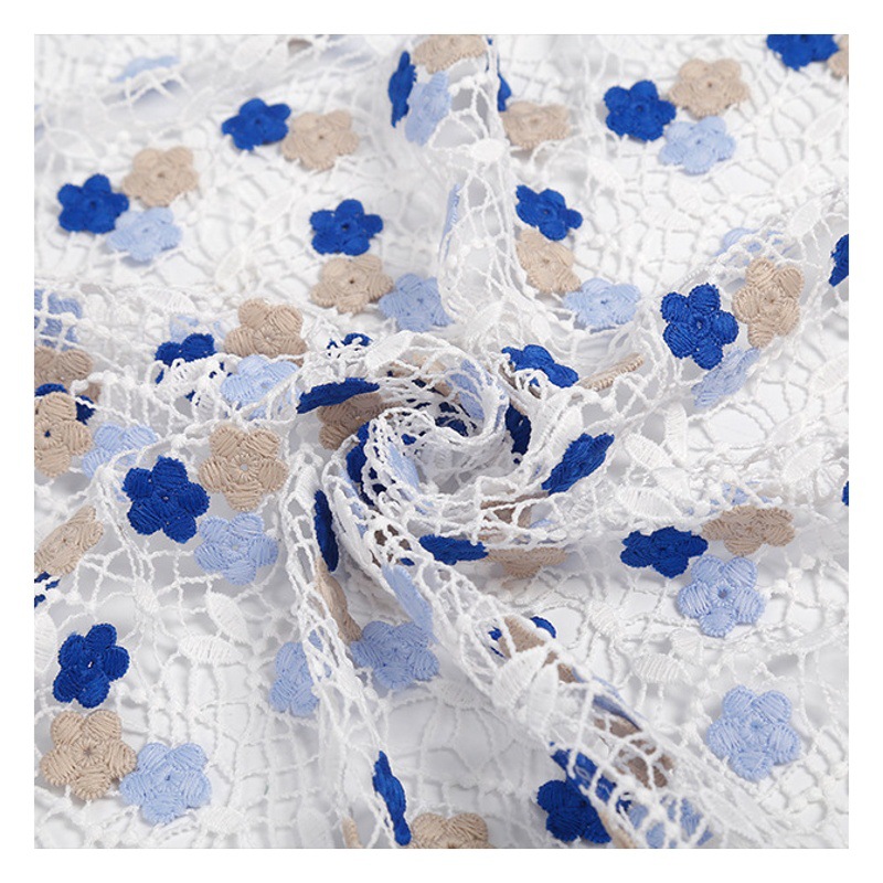 Milk silk water soluble hollow embroidery fabric lace mesh embroidery cloth women's clothing