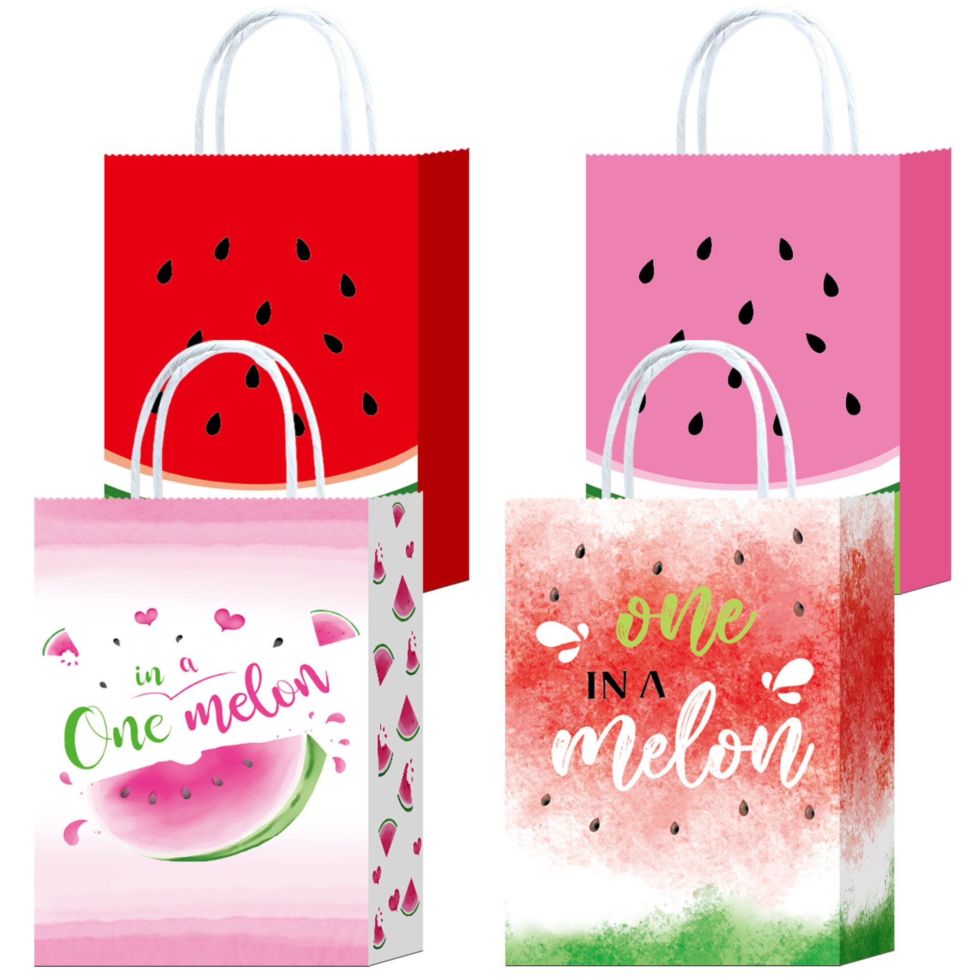 Amazon New Summer Watermelon Gift Paper Bag Birthday Party Shopping Gift Paper Bag Jewelry Portable Gift Bag