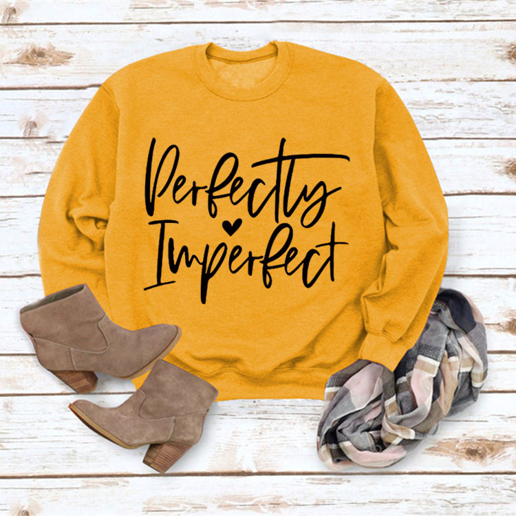 Picture of Amazon Wish Cross-Border Autumn and Winter Fashion Perfect Imperfect Letter Print Women's Sweatshirt