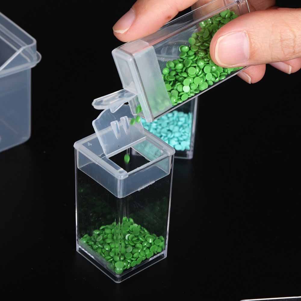 Diamond Painting Rice Beads Storage Box Small Square Bottle Round Bottle Generous Bottle Drill Box Nail Art Storage Box DIY Point Drill Bottle