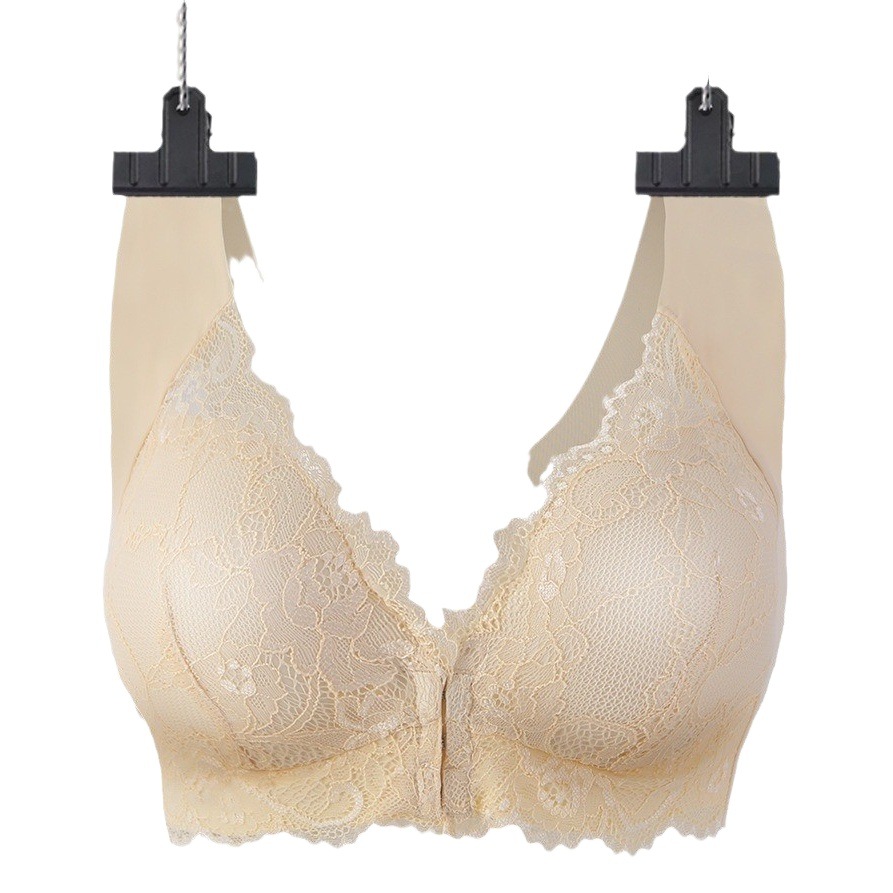 6 color 11 yards [M-9XL] cross-border European and American nursing women's bra front buckle plus size underwear lace sexy gather