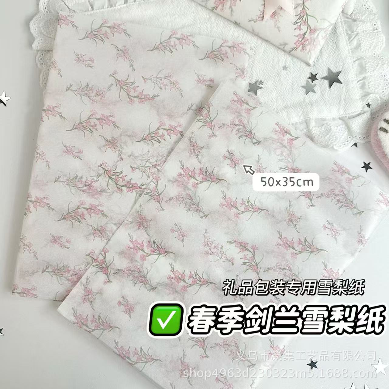Pink Gladiolus Sydney Paper Gift Wrapping Paper High-Value Cultural and Creative Gift Packaging Forest-Style Wrapping Paper with a High-End Feel
