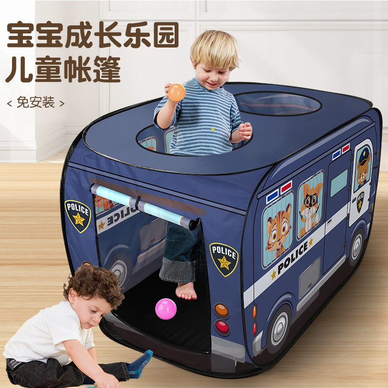 Children's cartoon bus indoor tent automatic pop-up skylight tent outdoor picnic toy house Interactive Game House