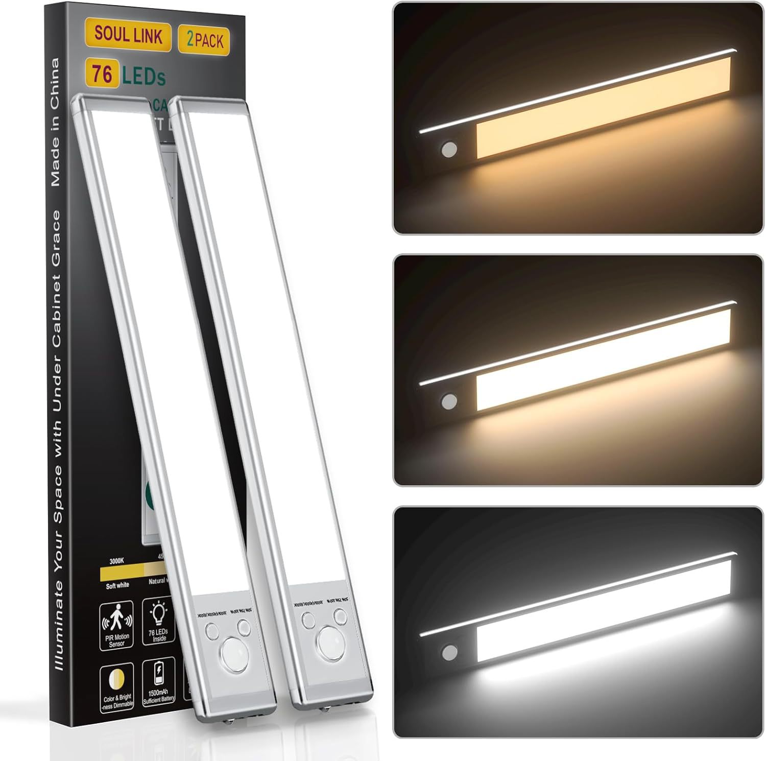 Cross-Border Led Sensor Light Cabinet Light Rechargeable Punch-Free Night Light Table Lamp Bedroom Outdoor Light Strip Light Strip