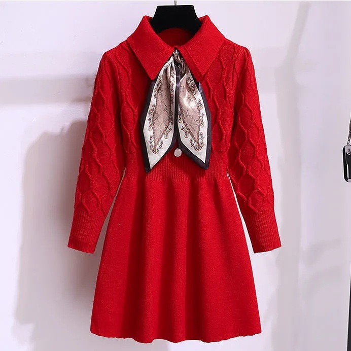 Picture of Children's Autumn and Winter New Stylish Knitted Sweater Primary and Secondary School Students Bottoming Sweater Dress Children's Clothing Girls' Autumn and Winter Dress