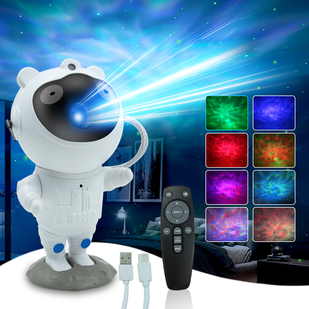 New Astronaut Aurora Lamp Starry Sky Nebula Romantic Atmosphere Lamp Astronaut Starry Sky Projection Night Light
