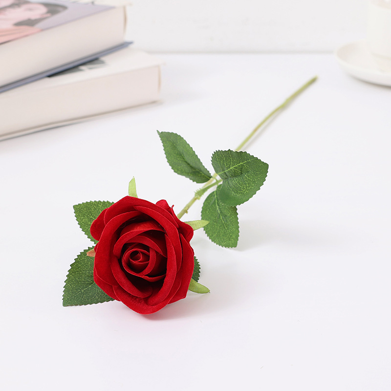 Picture of Cross-Border Supply Velvet Rose Home Decoration Wedding Bouquet Gothic Halloween Black Rose Simulated Rose