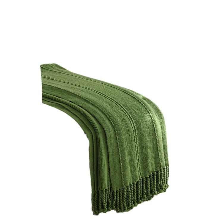 Picture of Solid Color Grass Green Blanket Blanket New Handmade Twist Knitted Wool Sofa Decoration Blanket Soft Dress Nordic Style
