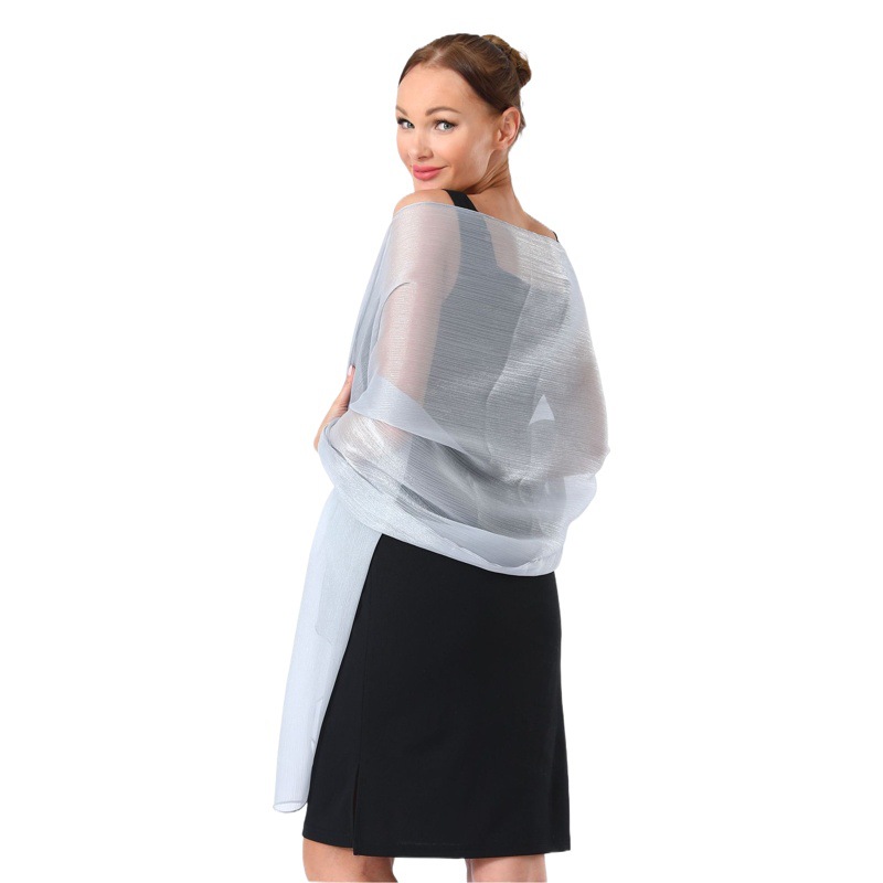 European and American style high quality banquet dress shawl women's new solid color champagne wedding dress cheongsam outer silk scarf in stock