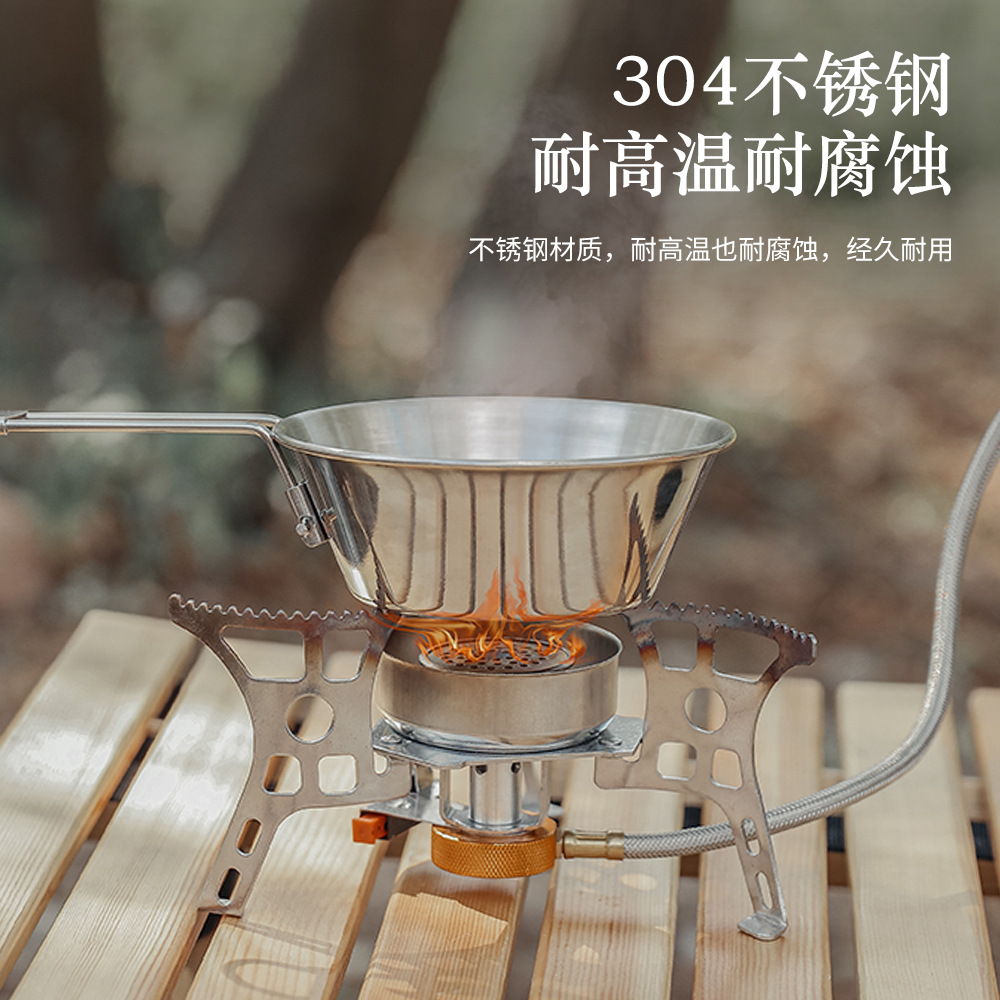 Picture of Outdoor Shira Bowl 304 Stainless Steel Folding Bowl Water Cup Camping Tableware Portable Folding Handle Shira Cup