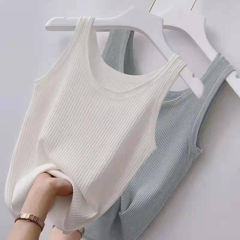Picture of [Drop Shipping] 40-100kg Camisole Threaded Vest for Women, Large Size, Slim Fit, Outer Wear, Inner Layering Shirt, Sleeveless
