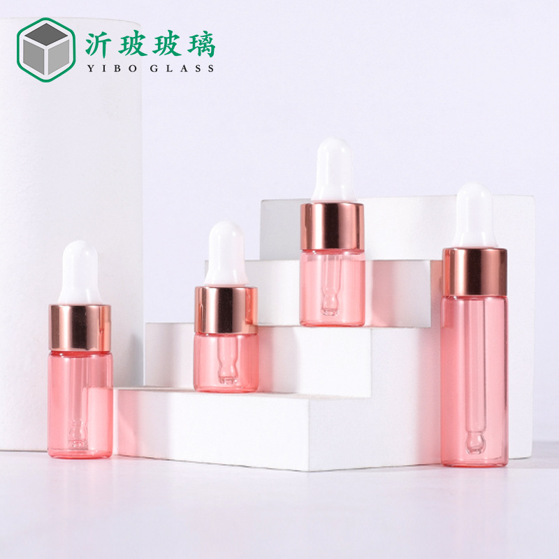 Picture of Pink Essence Bottle Essence Bottled 5ml Sample Bottle 1ml 2ml Small Sample Bottle 3ml Rose Gold Dropper Bottle