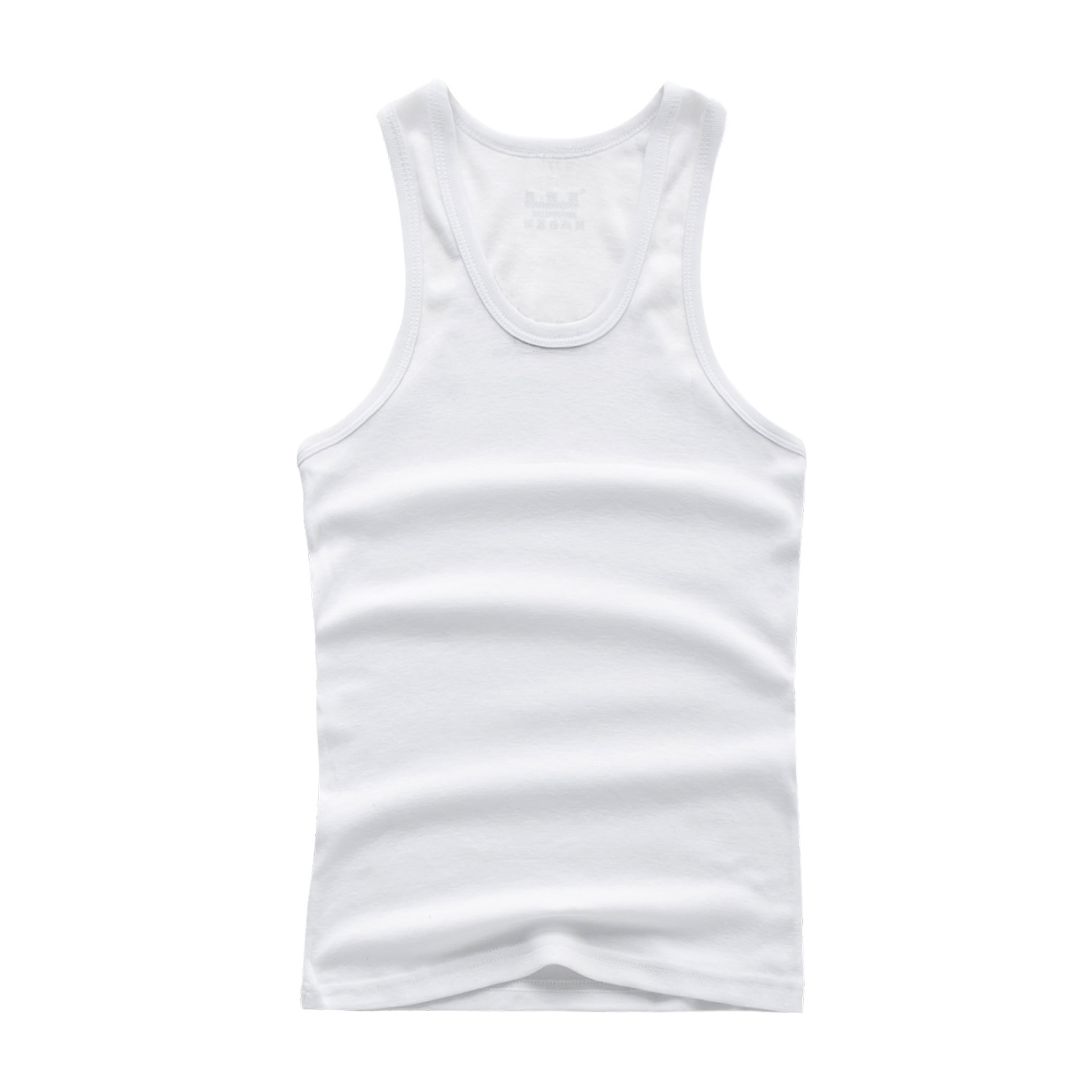 Picture of American Vest Men's Summer White Cotton Elastic Sports Fitness Sleeveless Hurdle Men's Inner Layering Undershirt