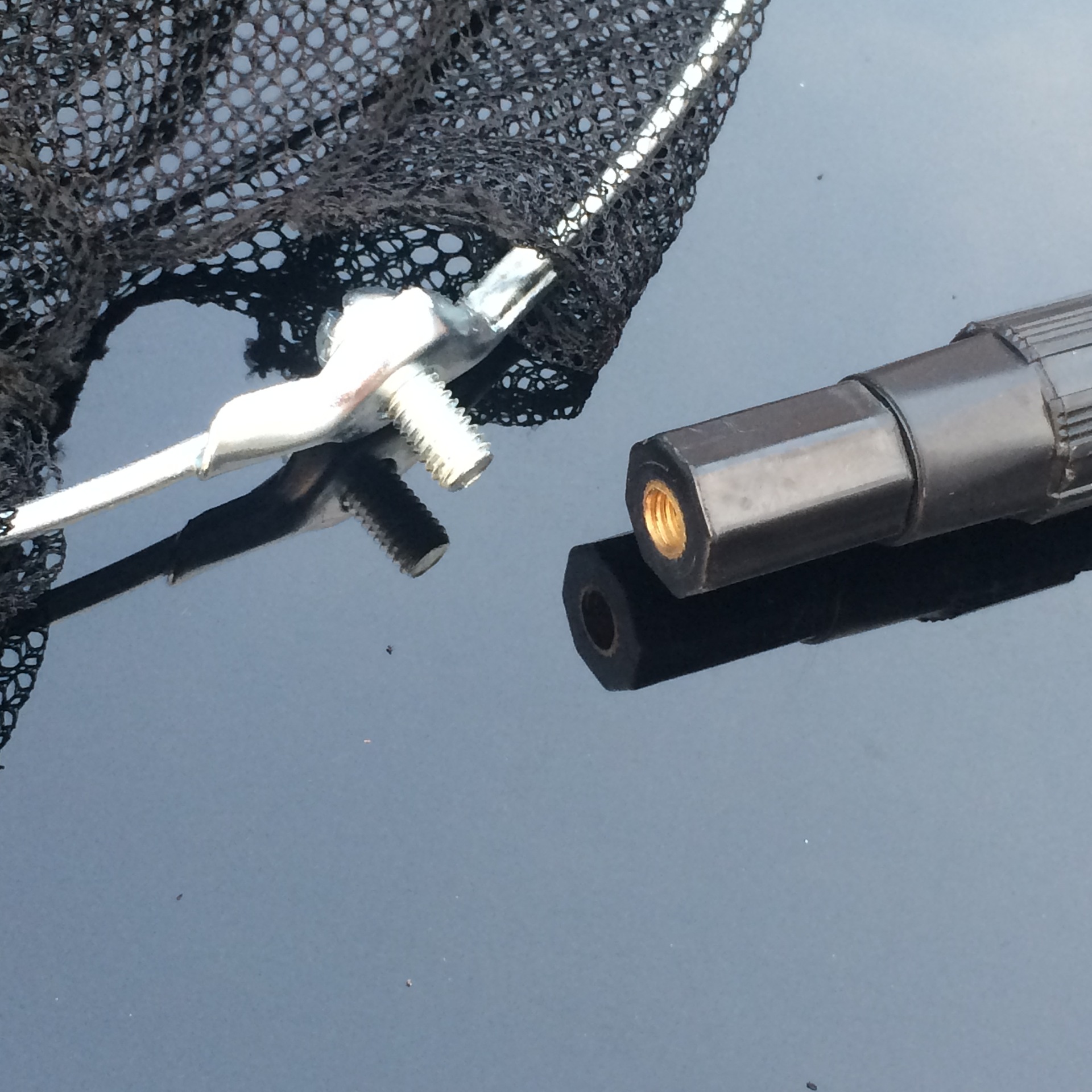 Picture of Factory wholesale aluminum alloy copy net 3 section retractable positioning copy net fishing gear fishing supplies foldable net head
