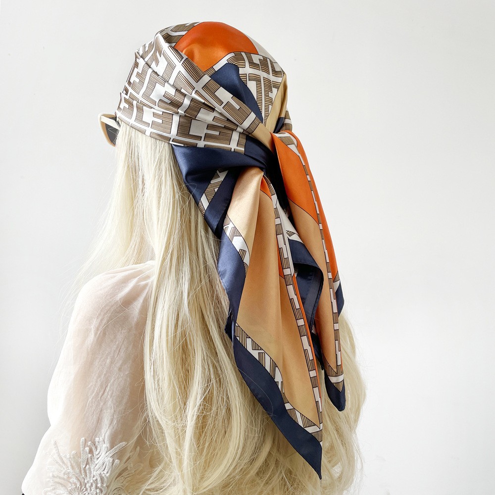 Picture of Simulated Silk Scarf Women's Headscarf 90*90cm Square Scarf Pattern Scarf Shawl European and American Cross-Border Scarf Wholesale