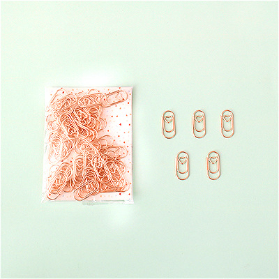 Picture of Creative Mini Paper Clip Love Can Clip Paper Handmade File Imitation Gold Rose Cute Paper Clip Manufacturer Wholesale