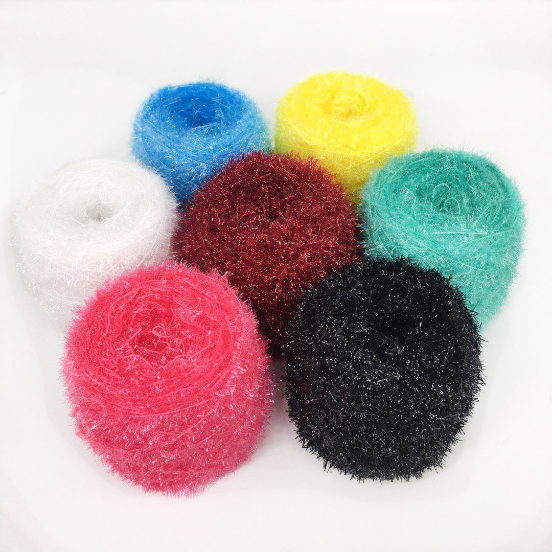 Factory spot 100g fashion sequins flash acrylic yarn hand woven yarn high-grade clothing wool yarn eyelash line