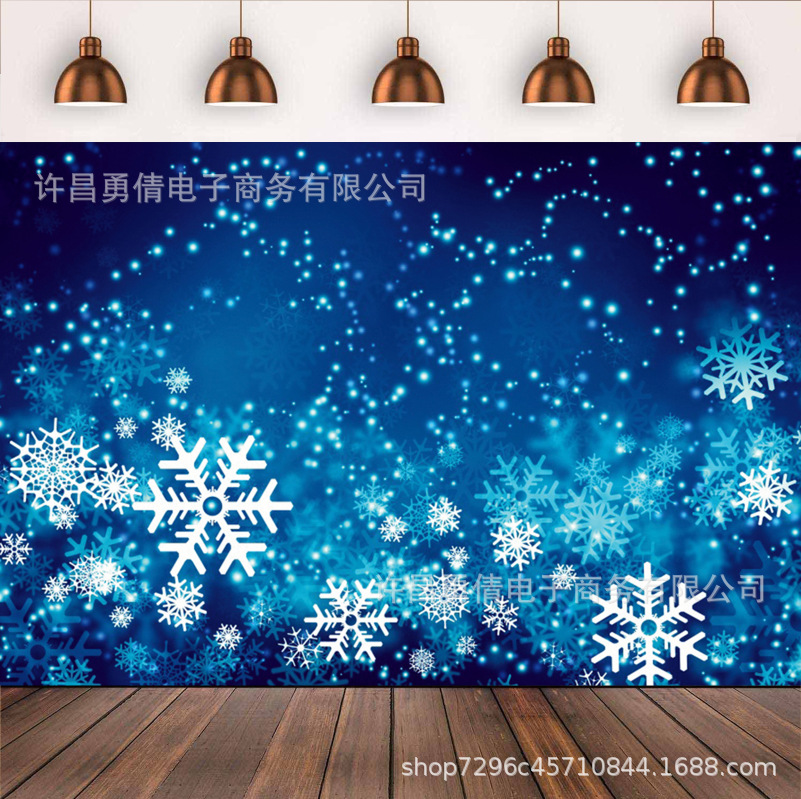 Cross-border Amazon winter winter snowflake photography background cloth hanging cloth party decoration background flag cloth
