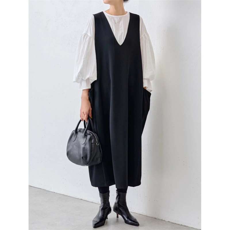 Foreign Order South Korea, Japan, Japan, Foreign Trade, Spring, Summer and Autumn, Southeast Asia, New Simple Solid Color Vest Dress, Long Skirt
