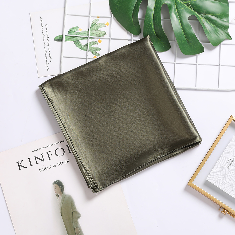 Picture of Solid Color Silk Scarf 90cm Satin Satin Large Square Scarf Women's Candy Color Printed Silk Scarf Scarf Wedding Accompanying Ceremony