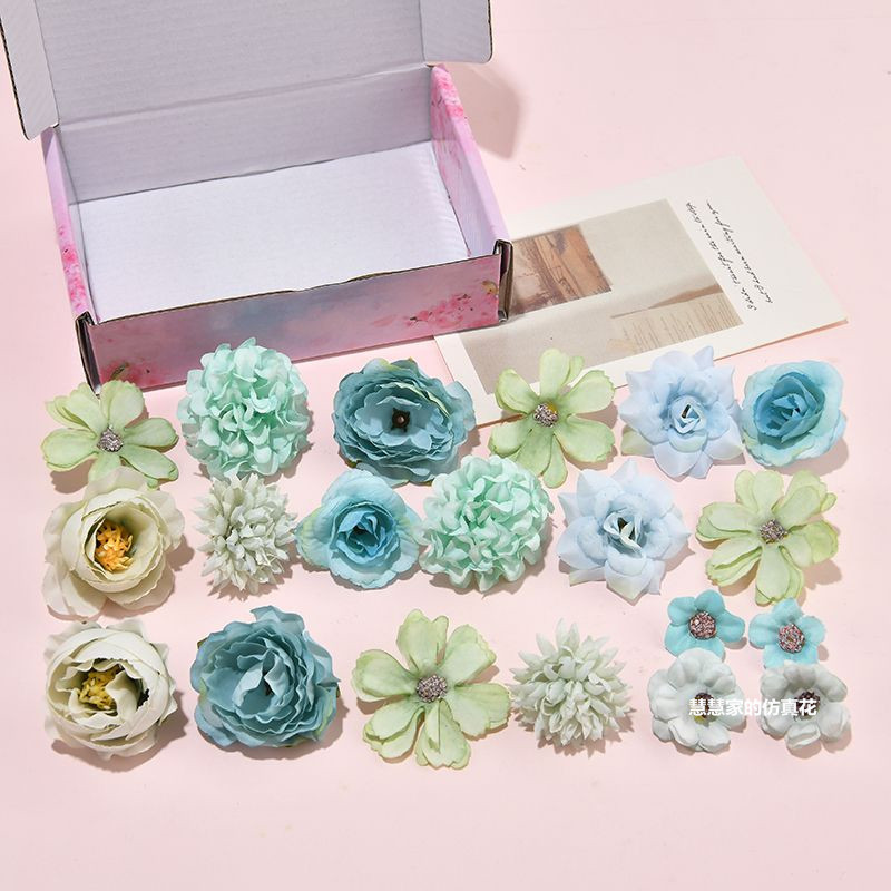 Picture of Simulation flower rose chrysanthemum lucky flower peony flower antique shooting Chinese clothing hair accessories diy pain bag material