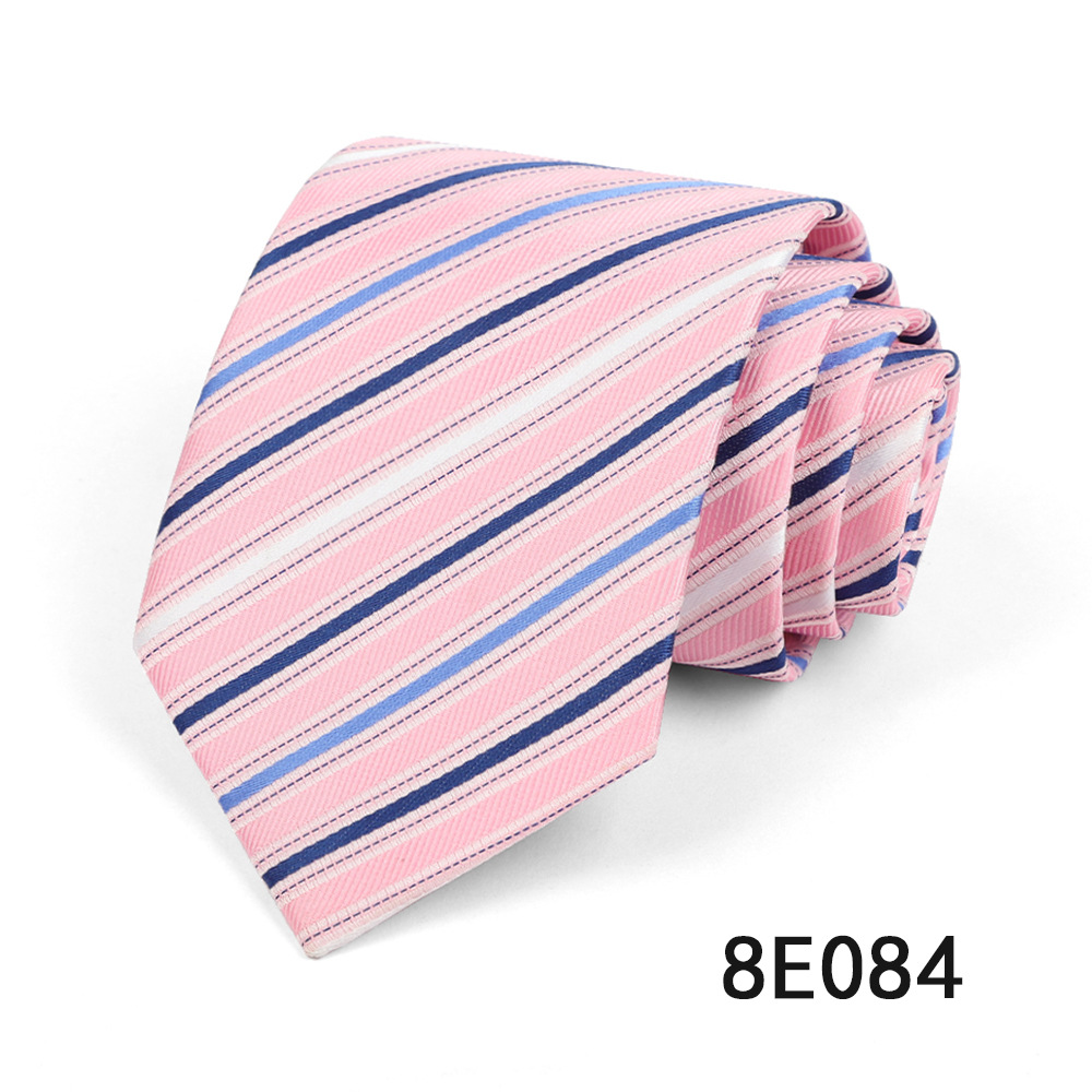 Picture of Men's Tie Business Casual Stripesd Tie 8cm Polyester Jacquard Embroider Print Tie Wholesale Formal Wear