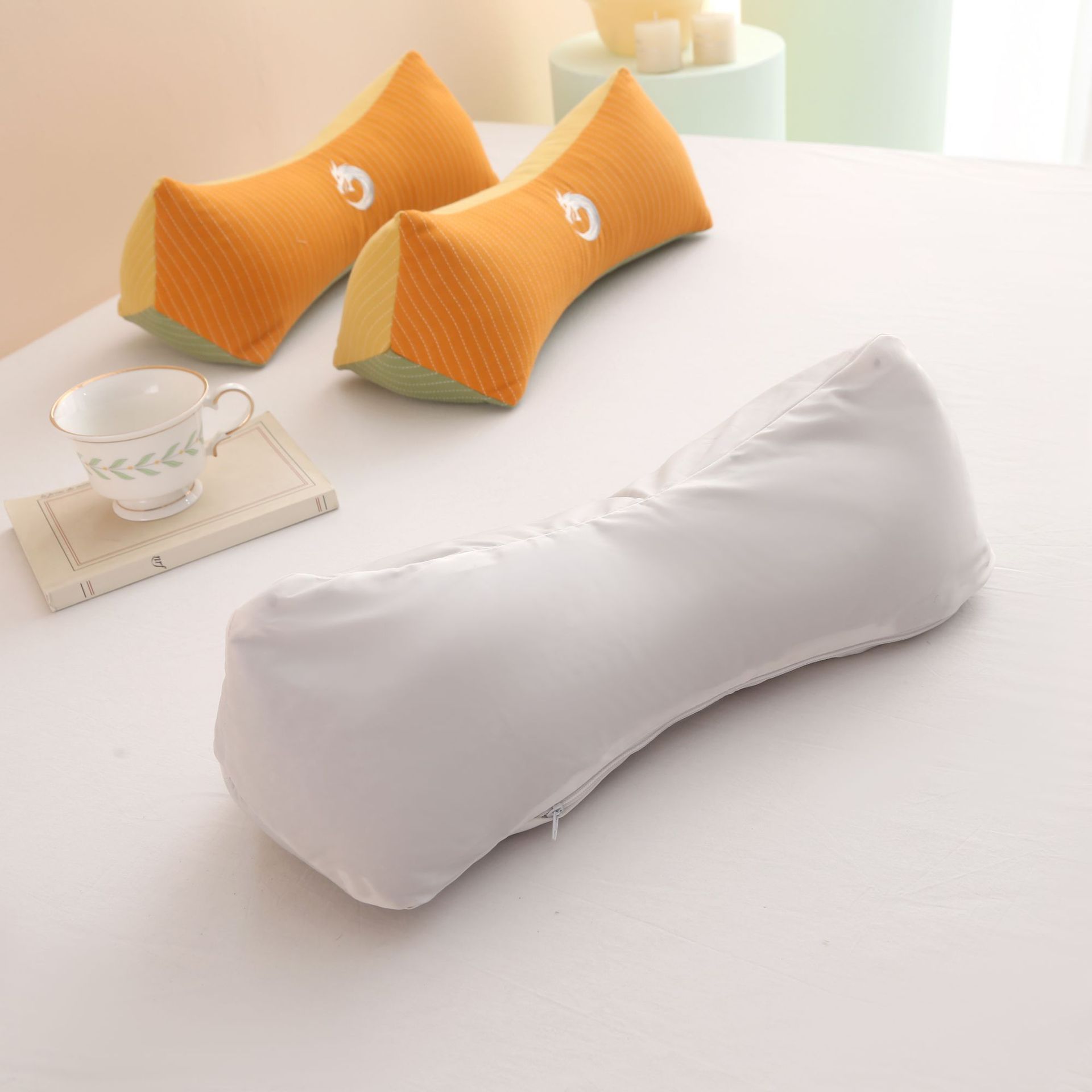 Picture of New Buckwheat Pillow Longyun Buckwheat Pillow Whole Buckwheat Shell Filled Triangular Cervical Pillow Wholesale Delivery