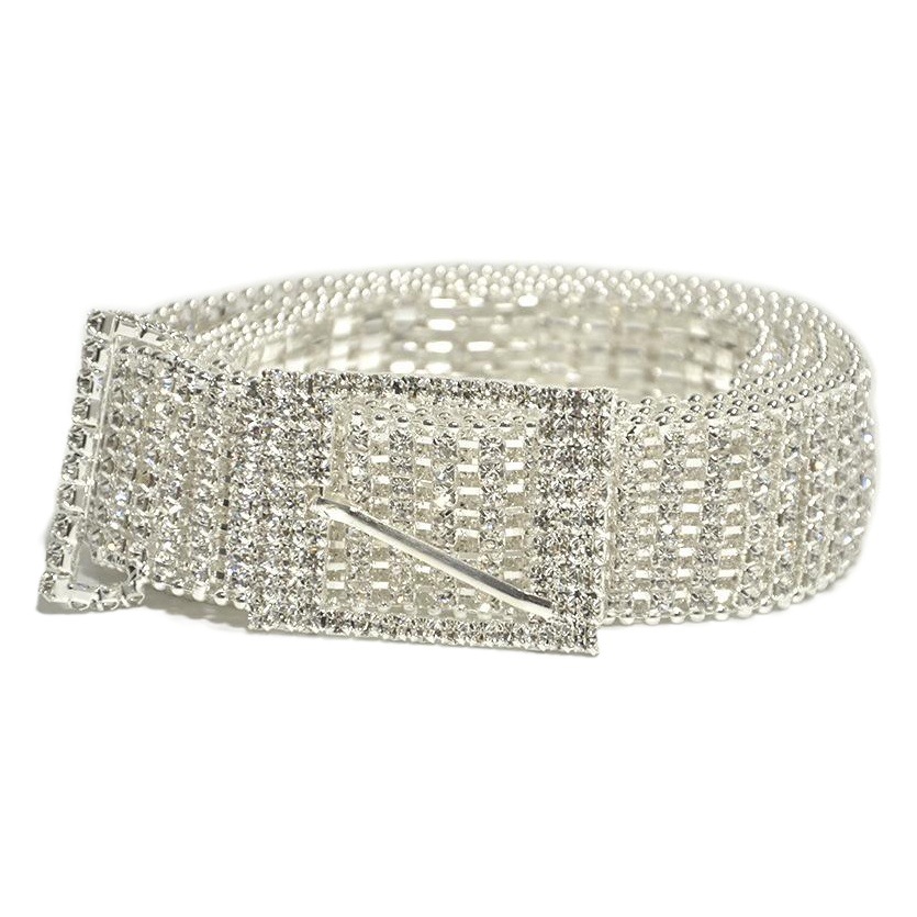 Cross-border European and American new sweet rhinestone belt women's luxury eight-row inlaid crystal diamond belt waist chain wholesale