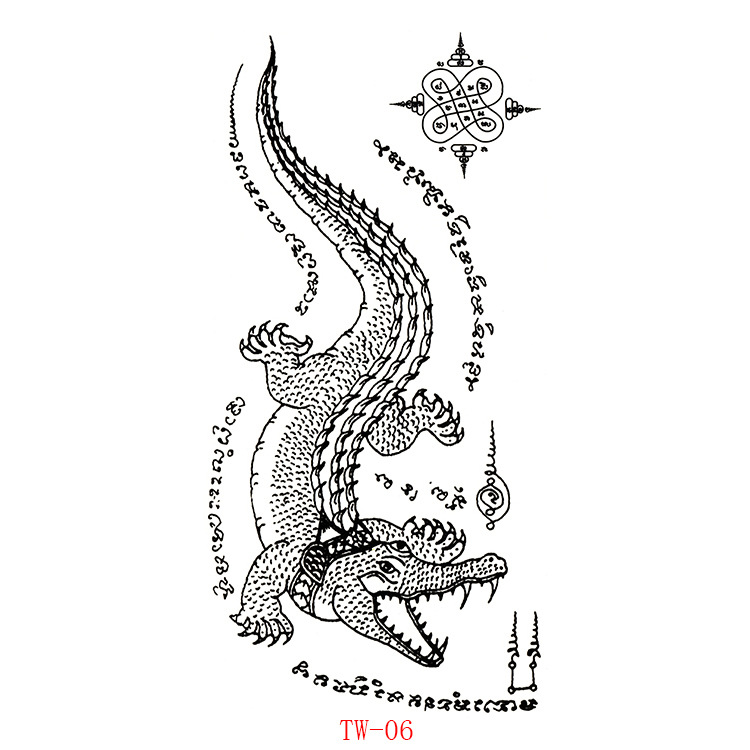 Picture of Spirited Totem Tattoo Sticker Buddha Tiger Divine Beast Thai Tattoo Tattoo