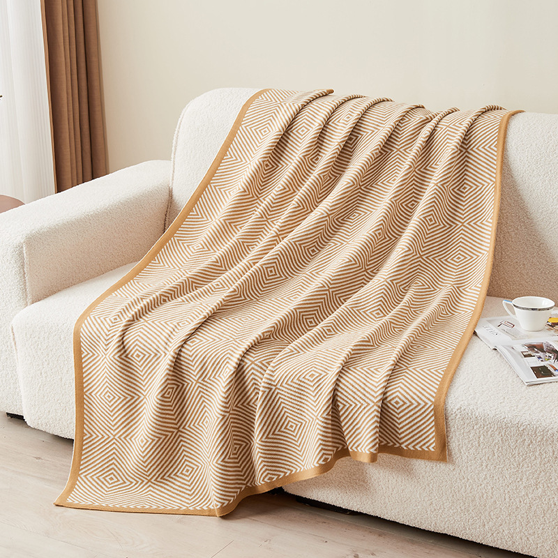 Factory Wholesale Light Luxury Knitted Blanket Living Room Sofa Nap Blanket Air-conditioning Blanket First Class Airplane Blanket Gift Blanket