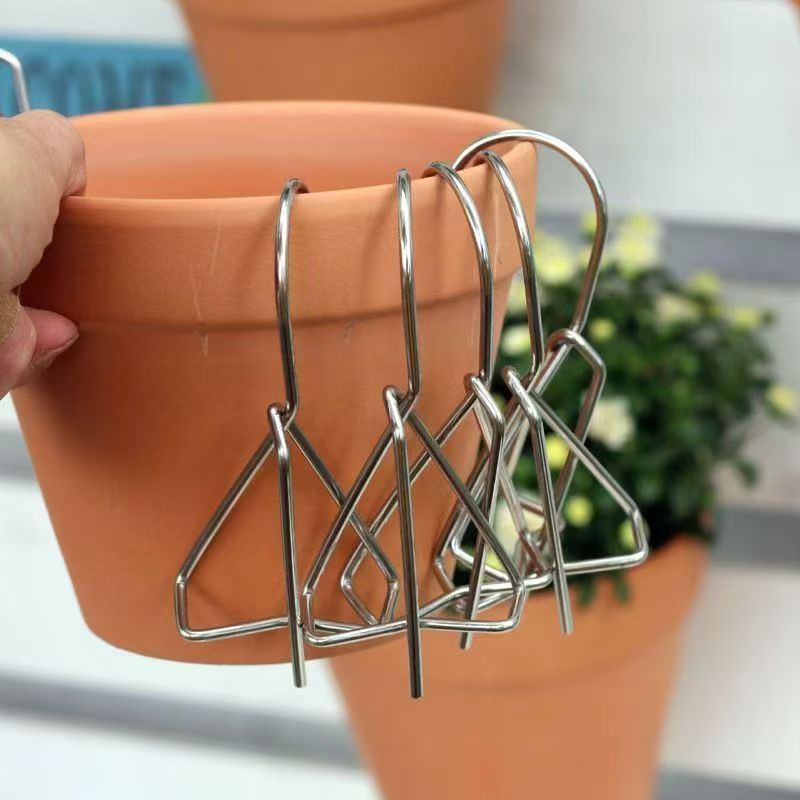 Flower Pot Hook Hanging Hook Balcony Anti-Theft Net Fence Flower Stand Succulent Flower Green Mountain Plastic Pot Red Pottery Hook