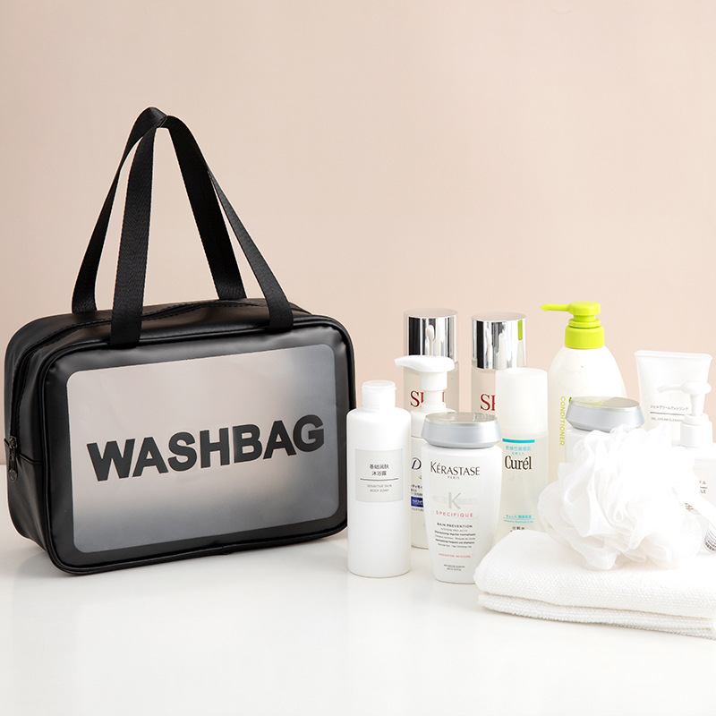 Picture of Waterproof Wash Bag Large Capacity Travel Cosmetic Storage Bag High-grade Sense Portable Transparent PVC Wash Bag for Women