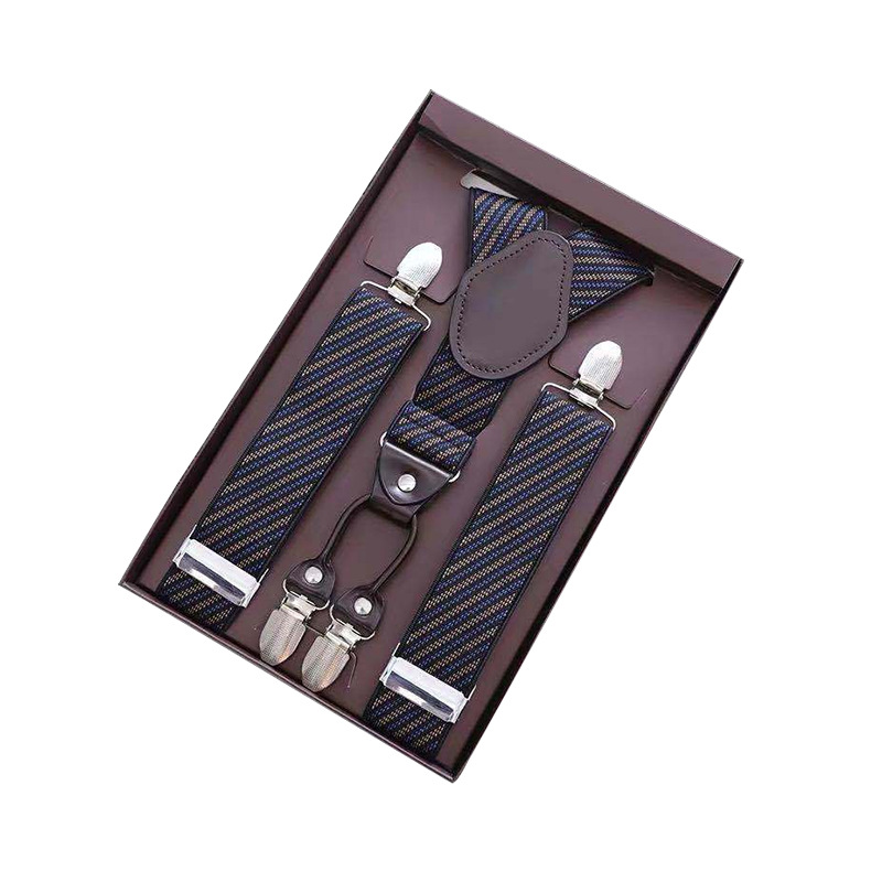 Picture of High elastic pants suspender clip men's activity suspender gift box school uniform four-clip suit pants adult suspender