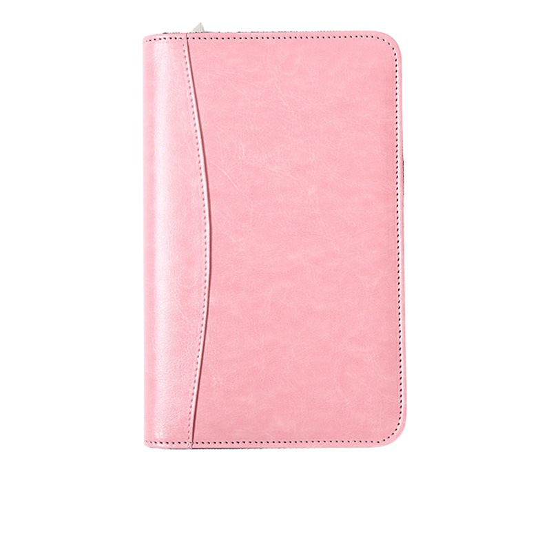 Picture of Solid Color Business Loose-leaf Hand Ledger Wholesale Zipper Bag with Calculator Multifunctional Notebook Notepad Print LOGO
