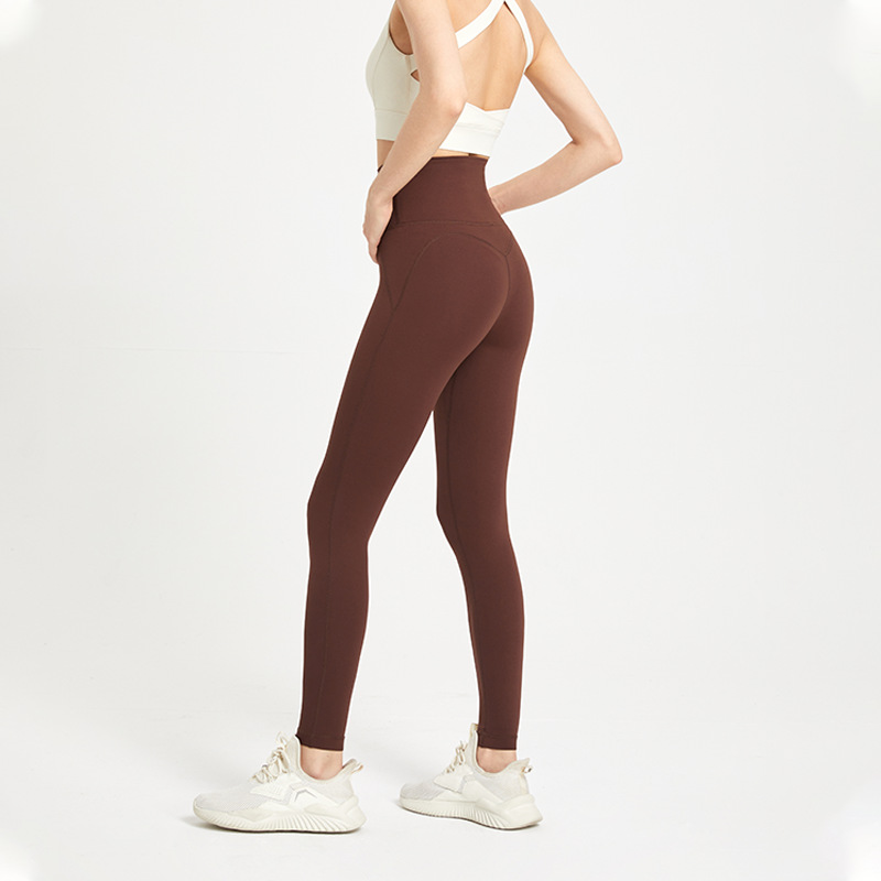 Picture of No-Wearing Underwear Zero Sense One-Piece Yoga Pants Seamless Naked Sense Back Pocket Peach Hip Tight Sports Fitness Pants