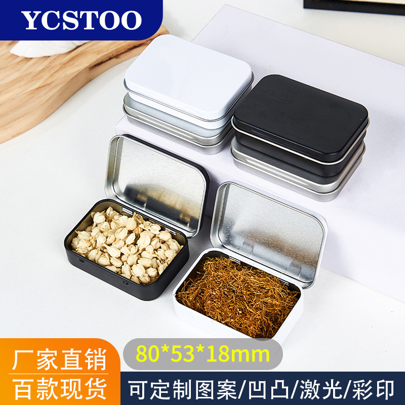Flip-Top Hinge Tin Box for Cards, Coins, Badges, Storage Box, Pen Refills, Small Jewelry, Matches, Sewing Tools, Tinplate Box