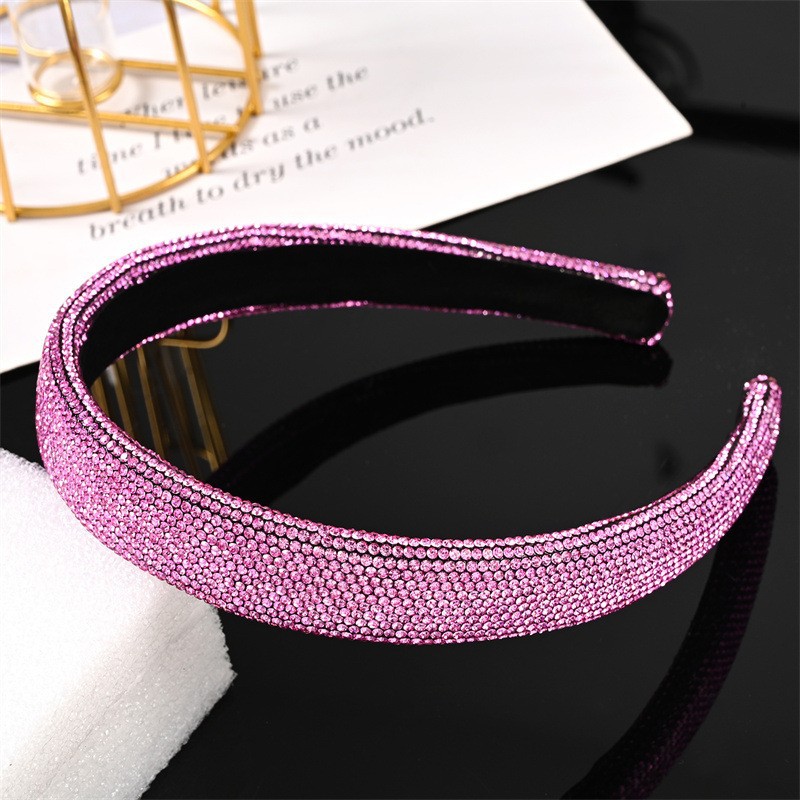 Picture of New cross-border European and American full diamond headband rhinestone sponge with net red trendy hair accessories women's hair band hair accessories