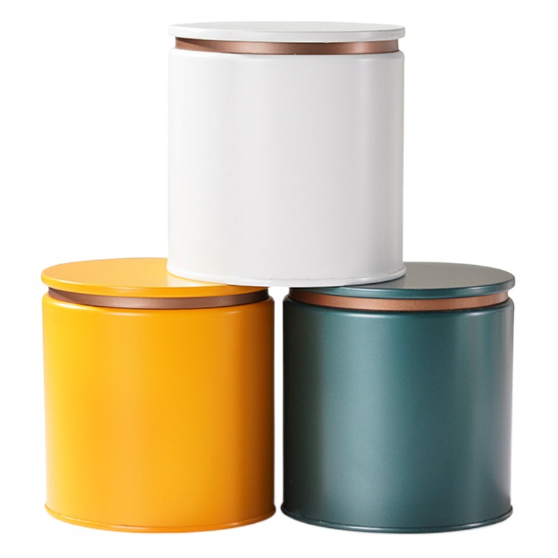 New round tea cans large and small iron cans flat lid small tea cans empty cans tinplate tea box iron box wholesale
