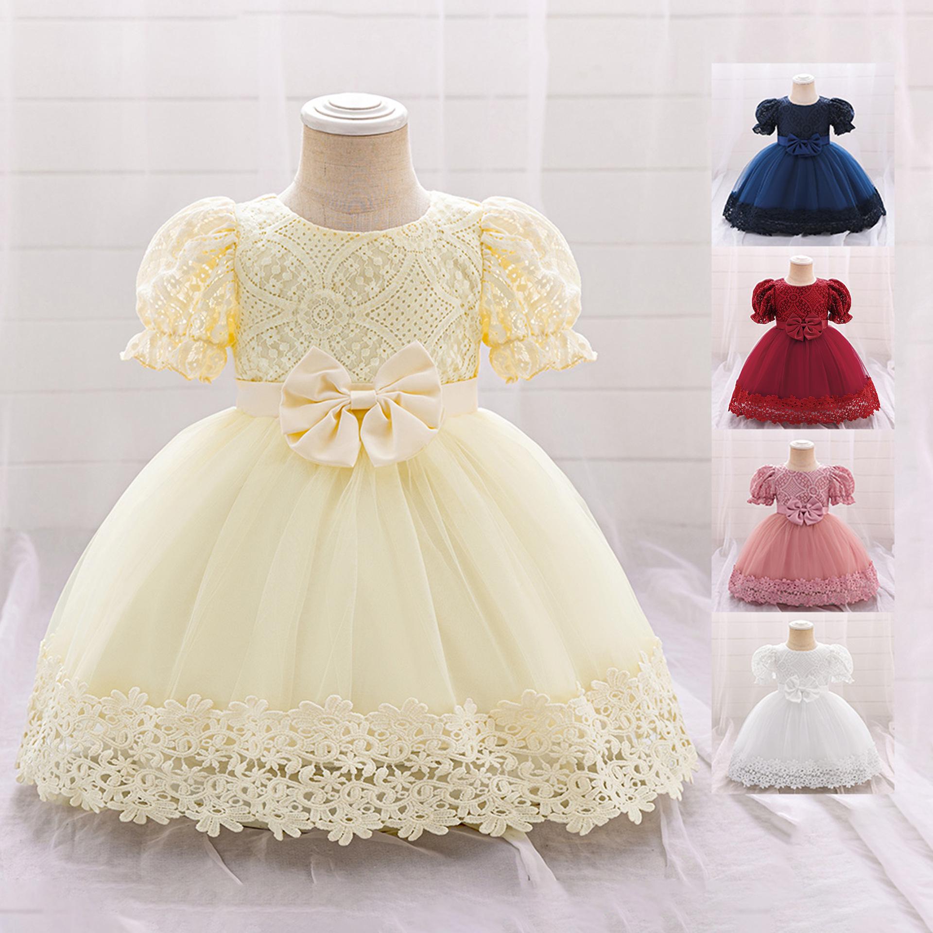 Picture of Amazon New Girls' Dress Embroidered Bow Princess Dress Flower Girl dress Party Dress Kids Dress