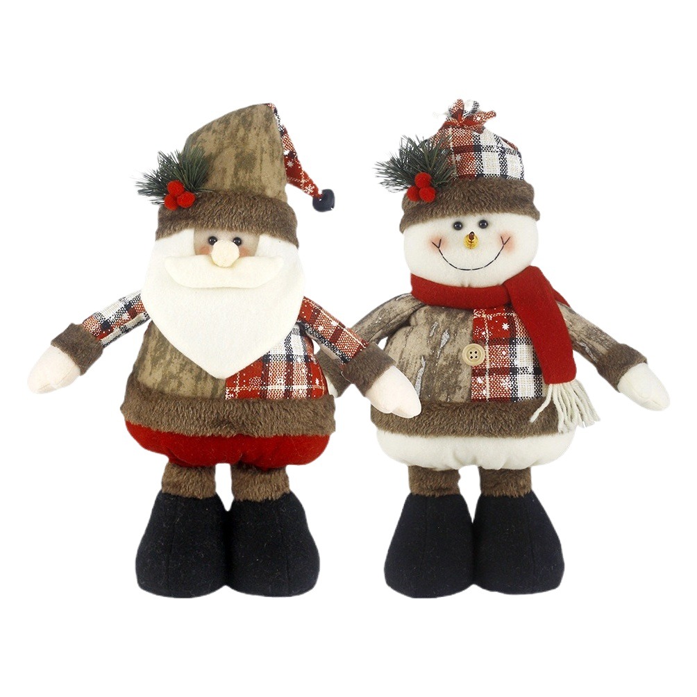 Cross-border New Christmas Decorations Village Santa Claus Snowman Doll Christmas Fabric Doll Window Ornaments