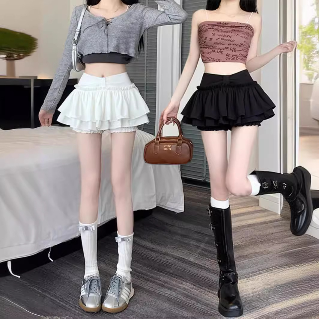 Sweet Ballet Style Solid Color Cake Skirt Women's Summer 2024 New Style Stylisch High Waist Eagerie Skirt
