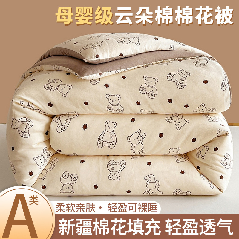 Picture of Xinjiang cotton quilt core thickened warm winter quilt cartoon small fresh student dormitory bedding spring and autumn quilt wholesale