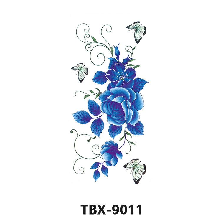 Picture of Waterproof sweat female flower tattoo stickers plant flower party sexy rose peony plum tattoo stickers tattoo