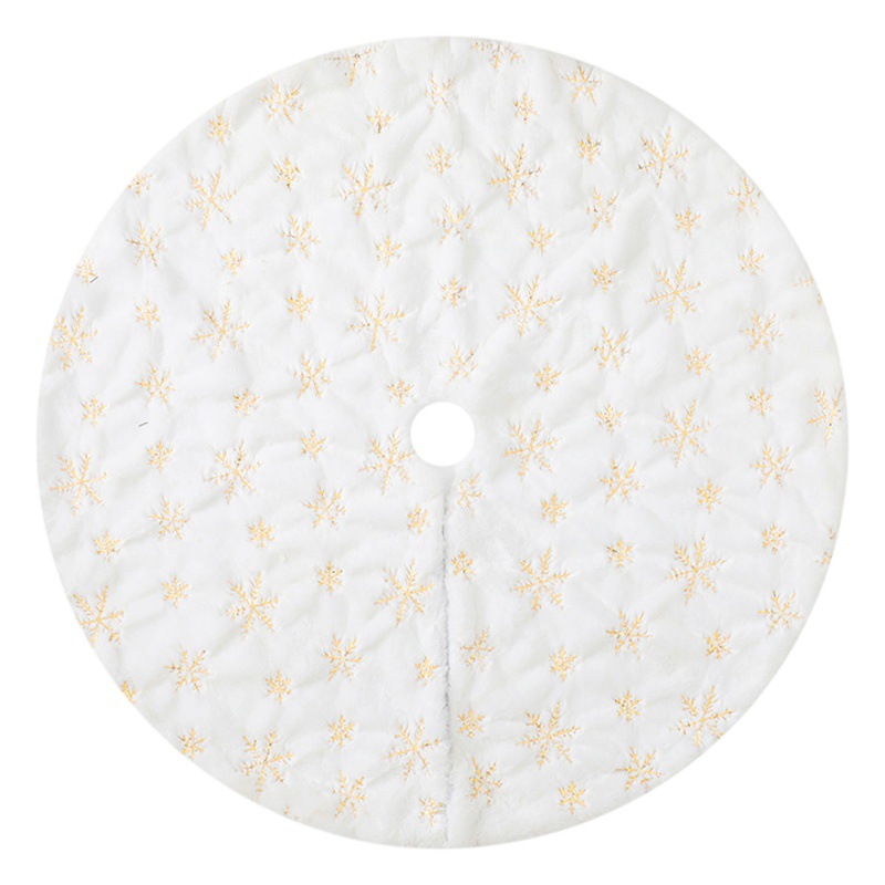 Christmas Tree Skirt Embroidered with Golden Snowflakes White Pv Velvet Embroidered with Silver Snowflakes Christmas Decorations Window Ornaments Tree Skirt