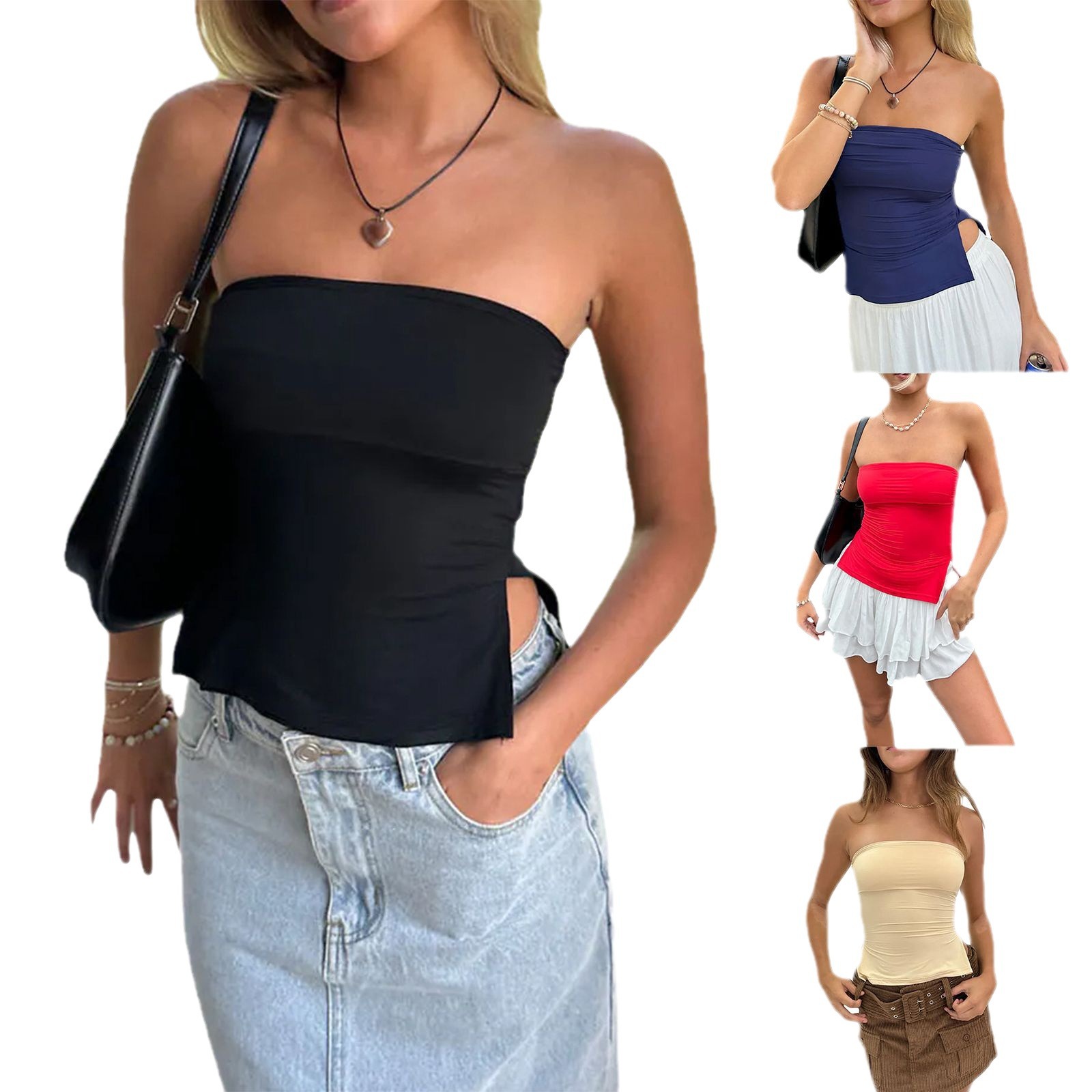 Picture of 2024 spring and summer cross-border Amazon AliExpress independent station sexy tube top hot girl vest high elastic bottoming shirt