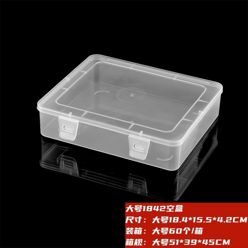 Picture of in stock Multi-size Square Buckle Cover Transparent PP Plastic Box Jewelry Packaging Small Box Flip Cover Parts Storage Box